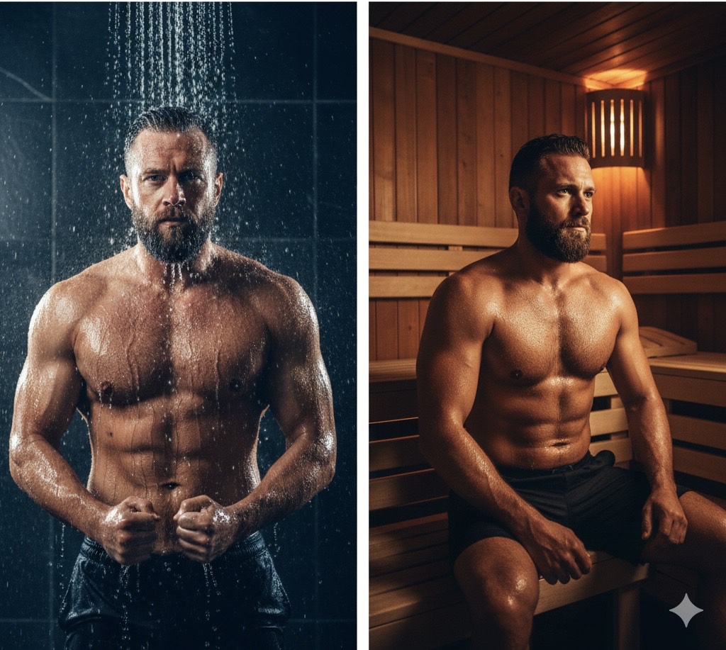 Man exercising with weights